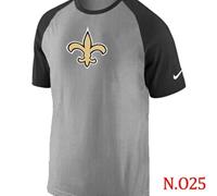 NEW New Orleans Saints Ash Tri Big Play Raglan NFL T-Shirt Grey Black NEW New Orleans Saints Ash Tri Big Play Raglan NFL T-Shirt Grey Black