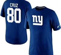 NEW New York Giants #80 Victor Cruz Name & Number T-Shirt Blue NEW New York Giants #80 Victor Cruz Name & Number T-Shirt Blue