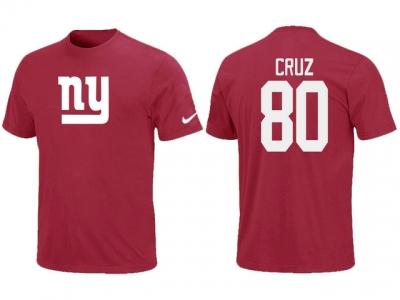 NEW New York Giants #80 Victor Cruz Name & Number T-Shirt Red NEW New York Giants #80 Victor Cruz Name & Number T-Shirt Red