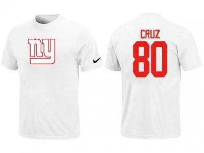 NEW New York Giants #80 Victor Cruz Name & Number T-Shirt White