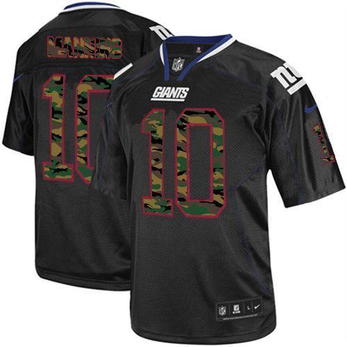 NEW New York Giants 10 Eli Manning Lights Out Black Elite Jerseys(Camo Number)