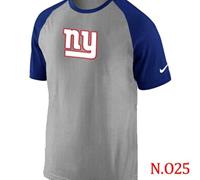 NEW New York Giants Ash Tri Big Play Raglan NFL T-Shirt Grey Blue NEW New York Giants Ash Tri Big Play Raglan NFL T-Shirt Grey Blue