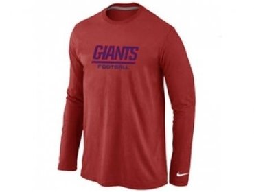 NEW New York Giants Authentic font Long Sleeve T-Shirt Red NEW New York Giants Authentic font Long Sleeve T-Shirt Red