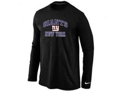 NEW New York Giants Heart & Soul Long Sleeve T-Shirt Black