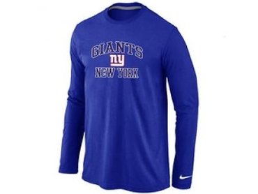 NEW New York Giants Heart & Soul Long Sleeve T-Shirt Blue