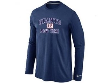 NEW New York Giants Heart & Soul Long Sleeve T-Shirt D.Blue NEW New York Giants Heart & Soul Long Sleeve T-Shirt D.Blue