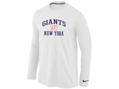 NEW New York Giants Heart & Soul Long Sleeve T-Shirt White NEW New York Giants Heart & Soul Long Sleeve T-Shirt White