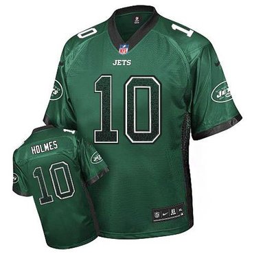 NEW New York Jets #10 Santonio Holmes Green Team Color Stitched NFL Elite Drift Fashion Jersey