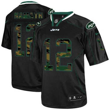 NEW New York Jets #12 Joe Namath Black NFL Elite Camo Fashion Jersey NEW New York Jets #12 Joe Namath Black NFL Elite Camo Fashion Jersey