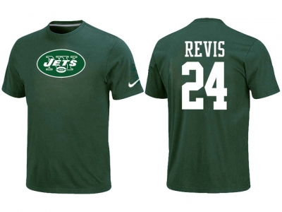 NEW New York Jets #24 REVIS Name & Number T-Shirt Green NEW New York Jets #24 REVIS Name & Number T-Shirt Green
