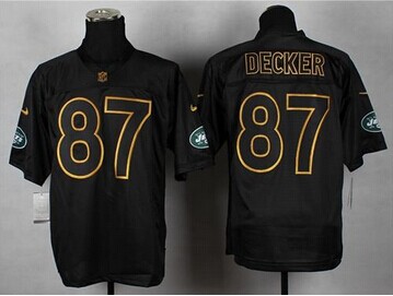 NEW New York Jets #87 Eric Decker Black Gold No. Fashion NFL Elite Jersey