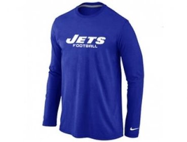NEW New York Jets Authentic font Long Sleeve T-Shirt blue NEW New York Jets Authentic font Long Sleeve T-Shirt blue