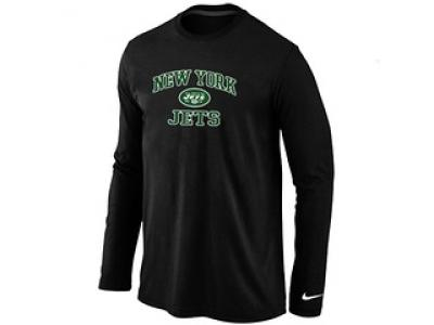 NEW New York Jets Heart & Soul Long Sleeve T-Shirt Black NEW New York Jets Heart & Soul Long Sleeve T-Shirt Black