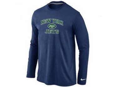 NEW New York Jets Heart & Soul Long Sleeve T-Shirt D.Blue NEW New York Jets Heart & Soul Long Sleeve T-Shirt D.Blue