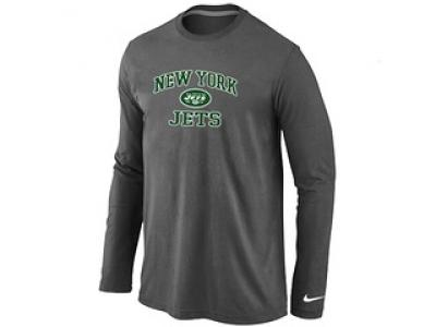 NEW New York Jets Heart & Soul Long Sleeve T-Shirt D.Grey NEW New York Jets Heart & Soul Long Sleeve T-Shirt D.Grey