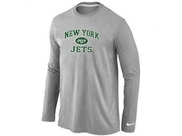 NEW New York Jets Heart & Soul Long Sleeve T-Shirt Grey NEW New York Jets Heart & Soul Long Sleeve T-Shirt Grey