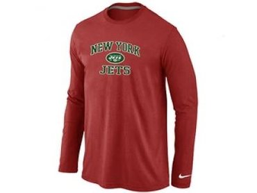 NEW New York Jets Heart & Soul Long Sleeve T-Shirt RED NEW New York Jets Heart & Soul Long Sleeve T-Shirt RED