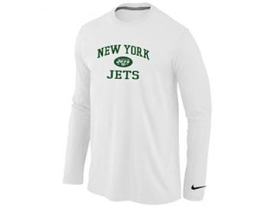 NEW New York Jets Heart & Soul Long Sleeve T-Shirt White NEW New York Jets Heart & Soul Long Sleeve T-Shirt White