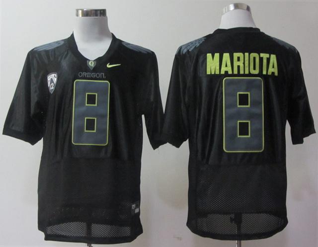 NEW Oregon Ducks Marcus Mariota 8 Black Pro Combat Pac-12 2012 NCAA Jerseys
