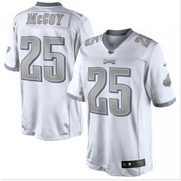 NEW Philadelphia Eagles #25 LeSean McCoy White Platinum Jersey NEW Philadelphia Eagles #25 LeSean McCoy White Platinum Jersey