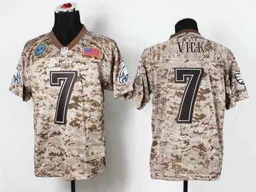 NEW Philadelphia Eagles #7 Michael Vick Camo NFL Elite USMC Jersey(USA)