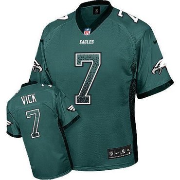 NEW Philadelphia Eagles #7 Michael Vick Midnight Green Stitched NFL Elite Drift Fashion Jerseys