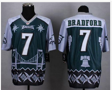 NEW Philadelphia Eagles #7 Sam Bradford Midnight Green Men's Stitched NFL Elite Noble Fashion Jersey NEW Philadelphia Eagles #7 Sam Bradford Midnight Green Men's Stitched NFL Elite Noble Fashion Jersey