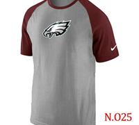 NEW Philadelphia Eagles Ash Tri Big Play Raglan NFL T-Shirt Grey Red NEW Philadelphia Eagles Ash Tri Big Play Raglan NFL T-Shirt Grey Red