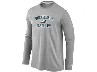 NEW Philadelphia Eagles Heart & Soul Long Sleeve T-Shirt GREY NEW Philadelphia Eagles Heart & Soul Long Sleeve T-Shirt GREY
