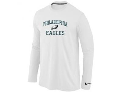 NEW Philadelphia Eagles Heart & Soul Long Sleeve T-Shirt White NEW Philadelphia Eagles Heart & Soul Long Sleeve T-Shirt White