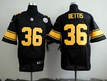 NEW Pittsburgh Steelers #36 Jerome Bettis Black(Gold No.) NFL Elite Jersey NEW Pittsburgh Steelers #36 Jerome Bettis Black(Gold No.) NFL Elite Jersey