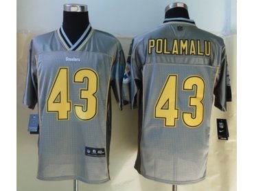 NEW Pittsburgh Steelers #43 Polamalu Grey Jerseys(Vapor Elite)