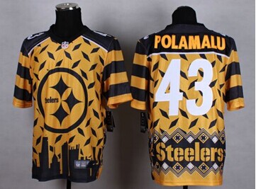NEW Pittsburgh Steelers #43 Troy Polamalu Gold NFL Elite Noble Fashion Jersey