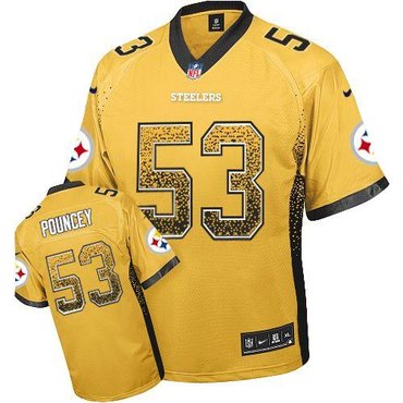 NEW Pittsburgh Steelers #53 Maurkice Pouncey Gold Stitched NFL Elite Drift Fashion Jersey NEW Pittsburgh Steelers #53 Maurkice Pouncey Gold Stitched NFL Elite Drift Fashion Jersey