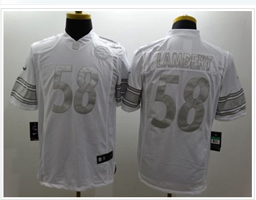 NEW Pittsburgh Steelers #58 Jack Lambert White NFL Limited Platinum Jersey