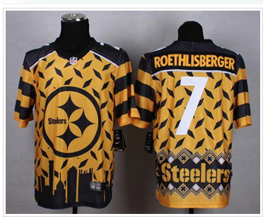 NEW Pittsburgh Steelers #7 Ben Roethlisberger Gold NFL Elite Noble Fashion Jersey
