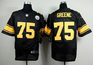 NEW Pittsburgh Steelers #75 Joe Greene Black(Gold No.)NFL Elite Jersey