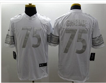 NEW Pittsburgh Steelers #75 Joe Greene White NFL Limited Platinum Jersey
