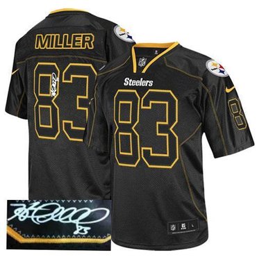 NEW Pittsburgh Steelers #83 Heath Miller Lights Out Black Jerseys(Signed Elite)