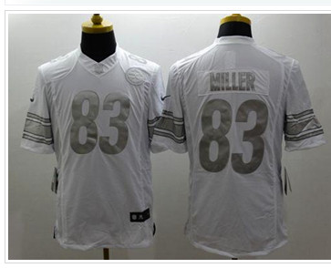 NEW Pittsburgh Steelers #83 Heath Miller White Stitched NFL Limited Platinum Jersey
