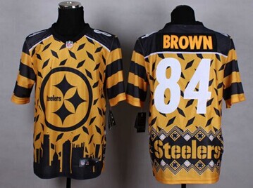 NEW Pittsburgh Steelers #84 Antonio Brown Gold NFL Elite Noble Fashion Jersey