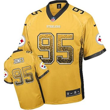 NEW Pittsburgh Steelers #95 Jarvis Jones Gold Stitched NFL Elite Drift Fashion Jersey