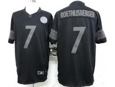 NEW Pittsburgh Steelers 7 Ben Roethlisberger Black Drenched Limited Jerseys