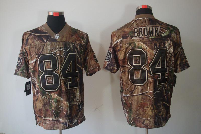 NEW Pittsburgh Steelers 84 Antonio Brown Camo Realtree NFL Jerseys(Elite)