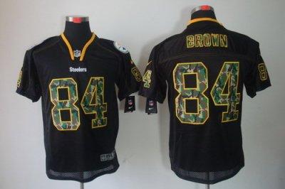 NEW Pittsburgh Steelers 84 Antonio Brown Lights Out Black Elite Jerseys(Camo Number)