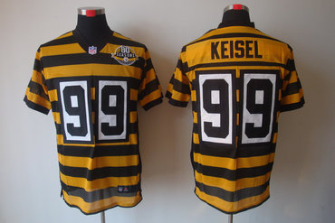 2012 NEW NFL Pittsburgh Steelers 99 Keisel Yellow Black 80TH M&N Jerseys(Elite)