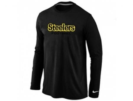 NEW Pittsburgh Steelers Authentic font Long Sleeve T-Shirt Black NEW Pittsburgh Steelers Authentic font Long Sleeve T-Shirt Black