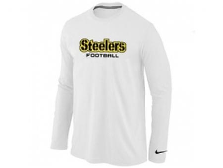 NEW Pittsburgh Steelers Authentic font Long Sleeve T-Shirt White NEW Pittsburgh Steelers Authentic font Long Sleeve T-Shirt White