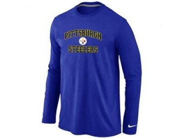 NEW Pittsburgh Steelers Heart & Soul Long Sleeve T-Shirt Blue NEW Pittsburgh Steelers Heart & Soul Long Sleeve T-Shirt Blue
