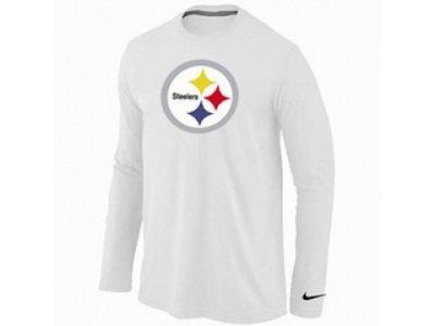 NEW Pittsburgh Steelers Logo Long Sleeve T-Shirt WHITE NEW Pittsburgh Steelers Logo Long Sleeve T-Shirt WHITE